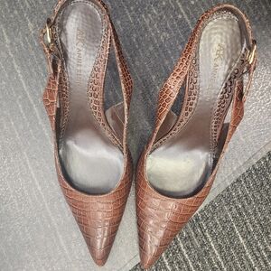 Anne Klein Brown Croc-Embossed Women's Shoes